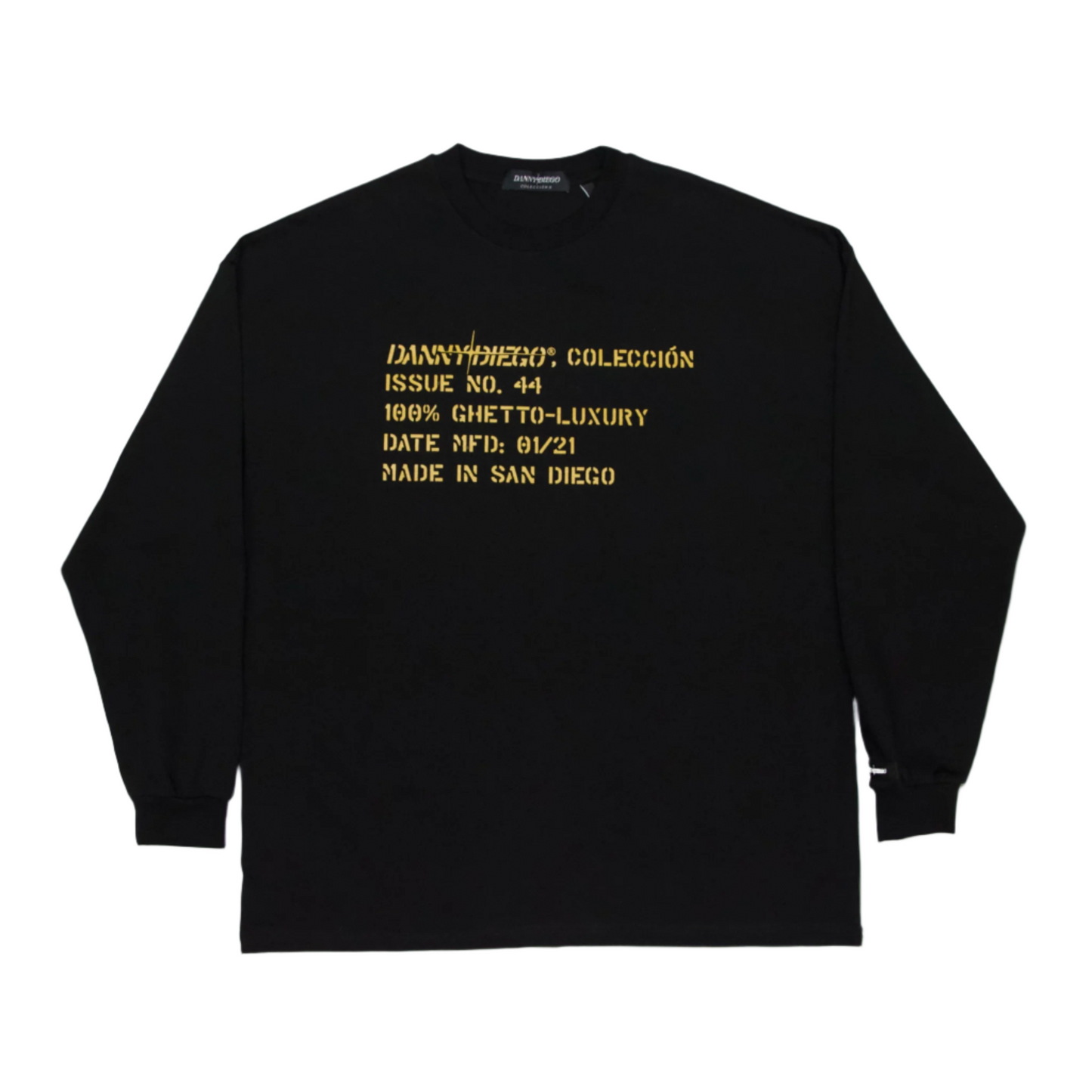 BLACK STENCIL OVERSIZE LONG SLEEVE TEE BY DANNY DIEGO