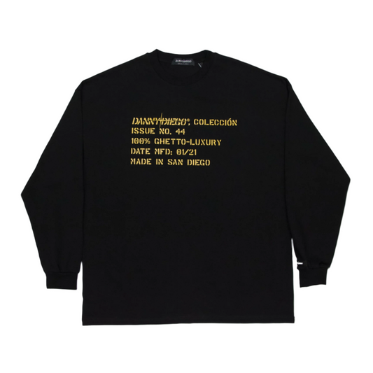 BLACK STENCIL OVERSIZE LONG SLEEVE TEE BY DANNY DIEGO